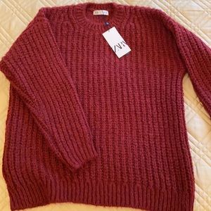 NEW Zara Cranberry Sweater - Size L